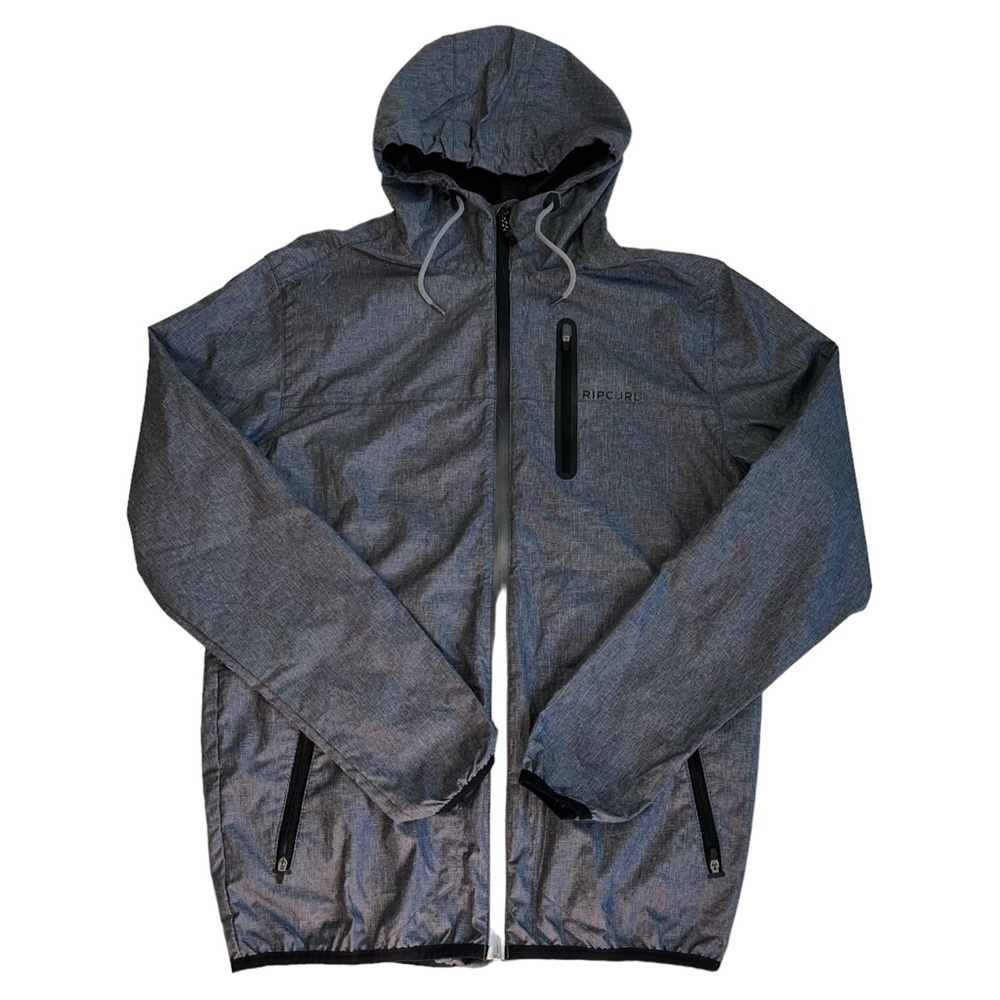 Rip Curl Anti Series Jacket Men's Small Gray Anti Cold Wind Rain Hooded Full Zip